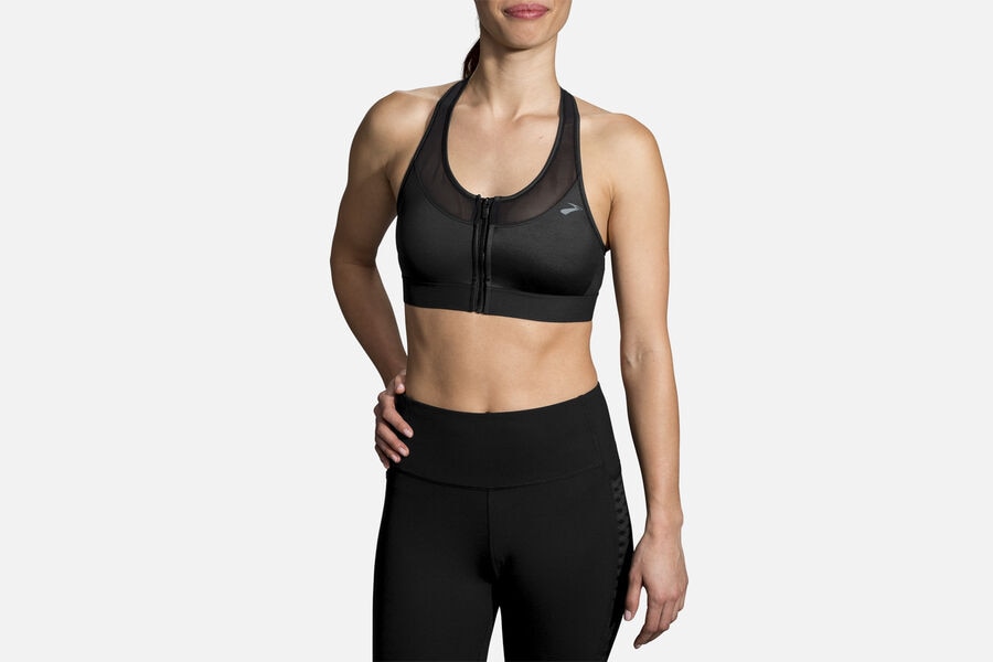 Brooks Women's FastForward Zip Bras Black ( SAZLU1460 )